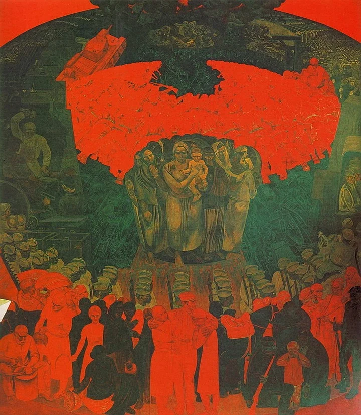 Роспись в музее ВОВ "Великая Отечественная война.1944 год."